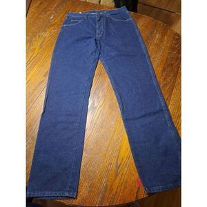 New 34x34 Rustler Regular Fit Older Cotton Dark Wash Denim Blue Jeans